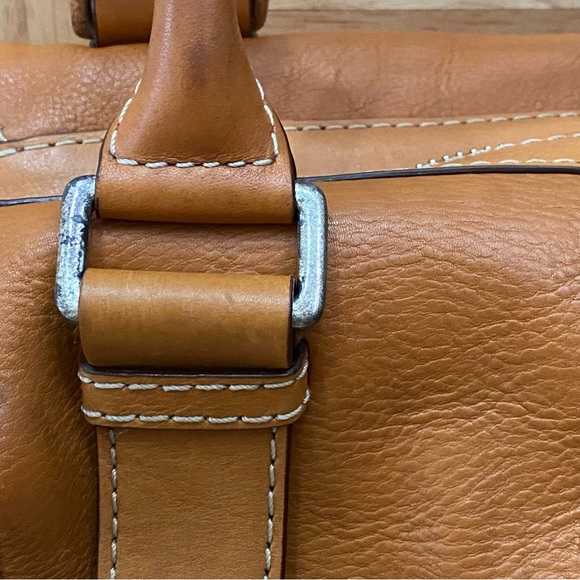 MICHAEL Michael Kors Brookville Update Cognac Brown Leather Medium Bowling Bag - Picture 14 of 14